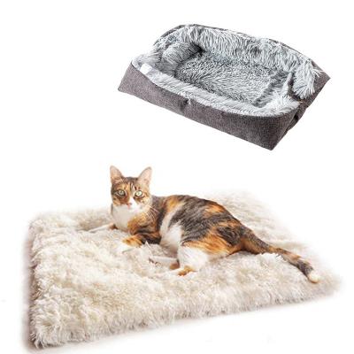 China Furry Cat Nest Removable And Washable New Durable Fashionable Two Way Plush Thickened Pet Protection Cat And Dog Winter Indoor Warm Cushion Bed for sale