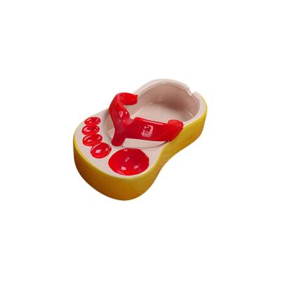 China Europe Style Red Stylish Creative Flip Flops Shape Cigar Ashtray Decorative Ashtray for sale