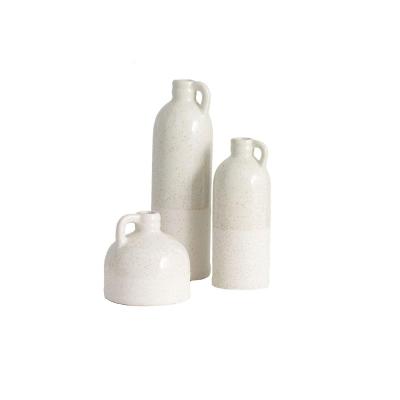 China Cheap Custom Middle Eastern White Nordic Rustic Living Room Small Cylinder Porcelain Cylinder Porcelain Jug Ceramic Flower Vases Desktop For Home Decor for sale