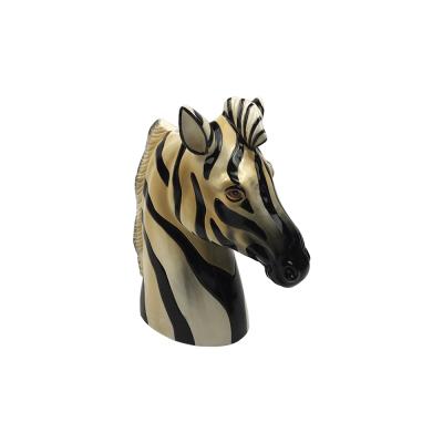 China Europe Style Zebra Horse Sculpture Shaped Ceramic Flower Vase For Home Decor for sale