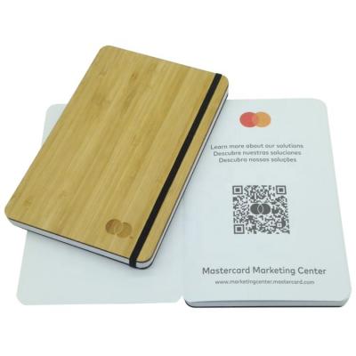 China Factory direct sale spiral bamboo paper notepad with sticky note for sale