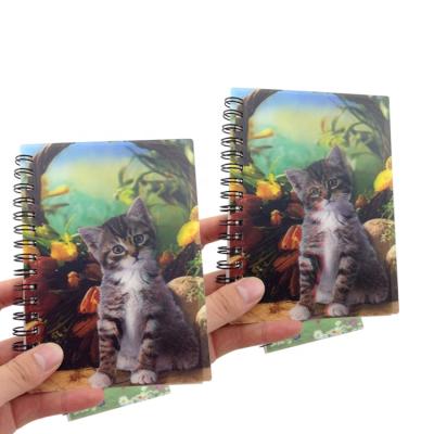 China Promotion Notebook Custom 3d Wiro Lenticular Make Pictures Movie Stereoscopic Cover Spiral Notebook for sale