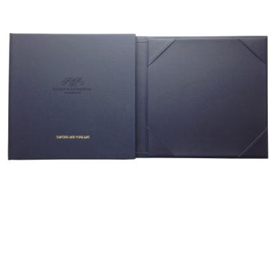 China PVC PU Cardboard Cover Footprint And Hot Stamping Customized Logo File Set Business Office Folder for sale