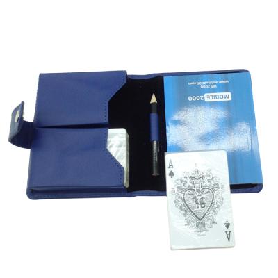 China Plastic Leather PU Cover Poker Sketch Book Set Gift Playing Cards Business Set Custom Logo Premium Gifts With Pen And Poker Holder Pen for sale