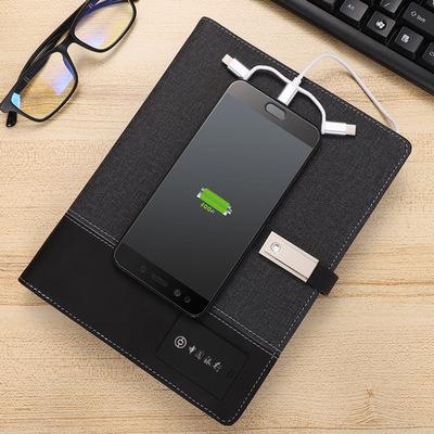 China Magnetic Custom Planer 16GUSB Radio Diary Power Bank Business 8000mah Notepad 2022 Charging Set and Pen Gift for sale