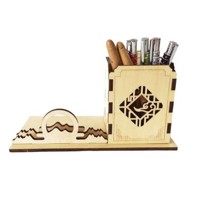 China Exquisite wooden ambient wooden calendar basswood pen holder with with unique calendar promotion gifts for boss or co-workers for sale