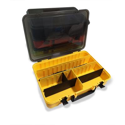 China Large-capacity multi-function plastic fishing tackle box, storage tools, double-layer single bait portable gear. Fishing tackle B for sale