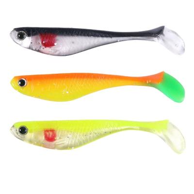 China New soft bait fishing for T-tail white submarine winter fishing 5 color bar wide bellyFishing lures orange for sale