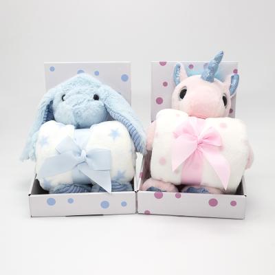 China Children's Toy Gift European Market Hot Selling Unicorn Plush Toy Hugs Baby Using Covering Promotion Gift Newborn Baby Gift for sale