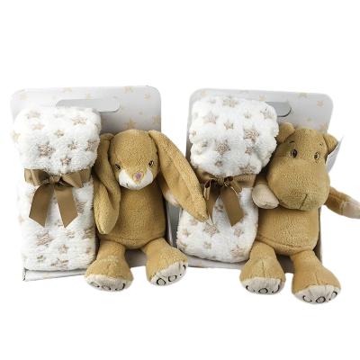 China Children Toy Gift Hot Selling Bear Dog Elephant Stuffed Animal Toy With Baby Blanket for sale