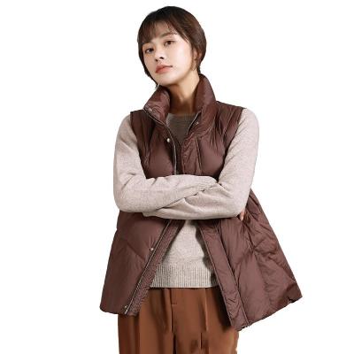 China 2023 style autumn and winter short stand collar Korean version wearing vest women's jacket bottoms windproof vest new for sale