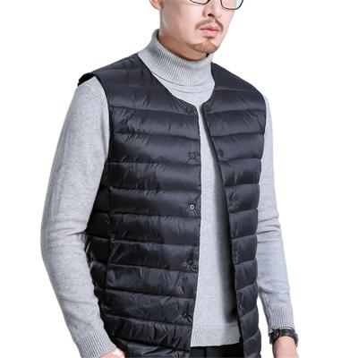 China 2023 Men's Winter Plus Size Stripper Vest Jacket Ultralight Sleeveless Ultra Thin Warm Light Weight Duck Down Vest 2023 Down Jacket Vest for sale