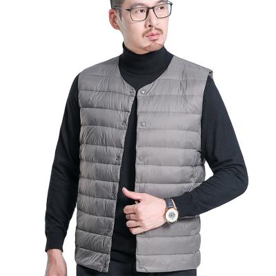 China Plus Size Down Coat Men Invest Winter Waterproof Padded Thick Warm Vest For Men Down Jacket Vest Work Daily Wear for sale