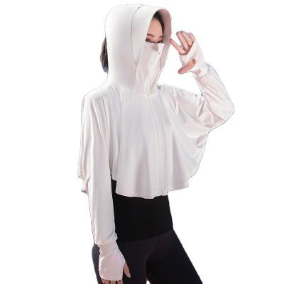 China 2023 Sunscreen Anti-Shrink Women's New UPF50+ Summer Climbing Anti-UV Ice Silk Shawl 5530 Short Shading Clothing for sale