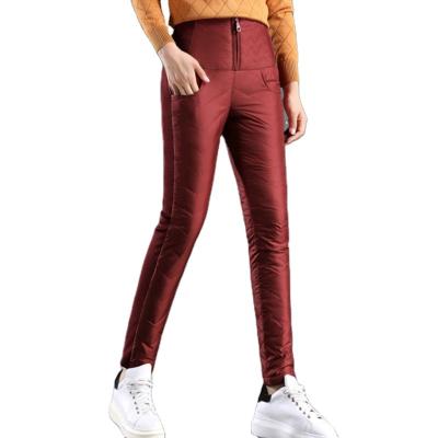 China Casual Windproof Thicken High Elastic Waist Bottom Pants Women Fashion Wadded Warm Loose Sweatpants 2023 New Winter Basic DownTrousers for sale