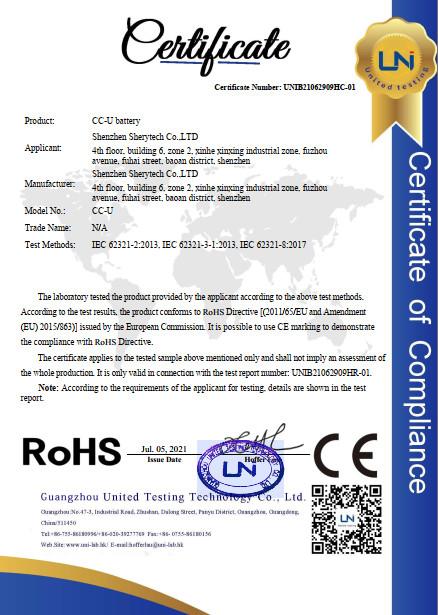 CE - SHERYTECH CO., LIMITED