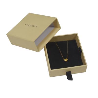 China Wholesale Eco-Friendly Gift Packaging Box Factory Gift Necklace Jewelry Box Drawer Box Paper Slide Out Jewelry Storage Case for sale