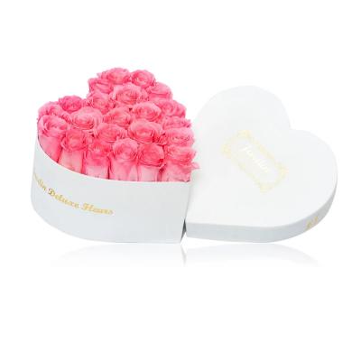 China Recycled Materials Promotional Event Valentine's Day Christmas Gift Wedding Decor Heart Gift Box Roses Box Packaging Flower for sale