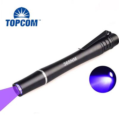 China Emergency Mini Pocket Lanterna Pen Glue Curing Ink Detector 365NM 1 LED Invisible UV Lamp Pen Light Flashlight for sale