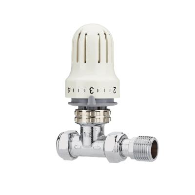 China General Baiyilun Brass Thermostatic Radiator Valve Head White Chrome Body For Towel Radiator Valve for sale