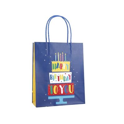 China Recyclable Custom Luxury Paper Happy Birthday Gift Bag For Party for sale