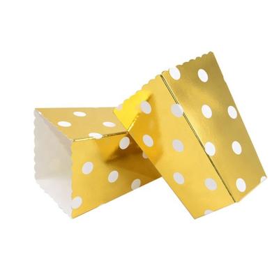 China Disposable Luxury Gold Foil Disposable Popcorn Box For Packaging for sale