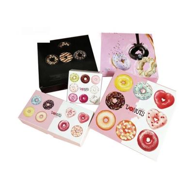 China Custom Food Grade Disposable Eco Friendly Cardboard Donut Paper Box for sale