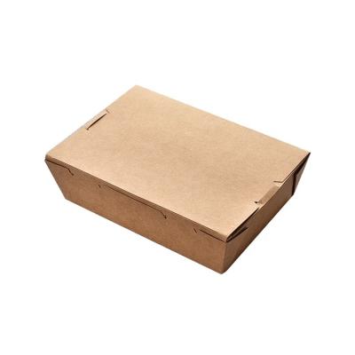 China Disposable Cardboard Compostable Food Container Paper Lunch Box Packaging Paper Salad Takeout Box With Lid for sale