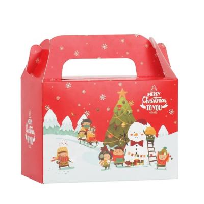 China Disposable Custom Design Christmas Packaging Box With Handle for sale