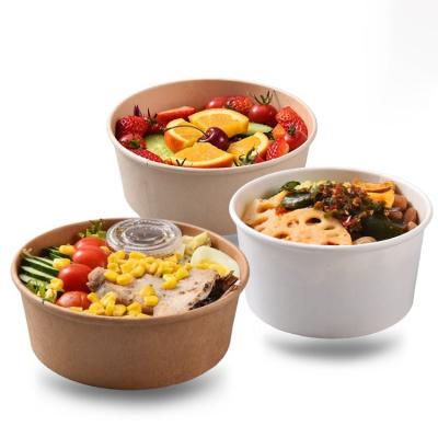 China China Supplier Disposable PE Coating Single Salad Wrapping Paper Food Bowl With Lid for sale