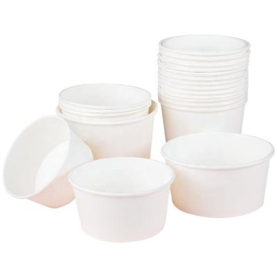 China Food Containers Kraft Paper Biodegradable Disposable White Soup Bowls Take Out Soup Cup for sale