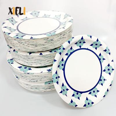 China 2021 Eco-friendly Disposables New Design For Paper Plate 100% Party Craft Disposable Paper Chinese Style for sale