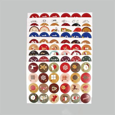 China Decorative Sticker Merry Christmas Themed Decorations Labels Gift Cards Seals Party Christmas Stickers for sale