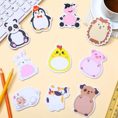 China Cute Cartoon Animal Self Adhesive Sticky Notes Crafts Kids Cartoon Note Page Marker Flags in Different Shapes for Stationery Gift Set for sale