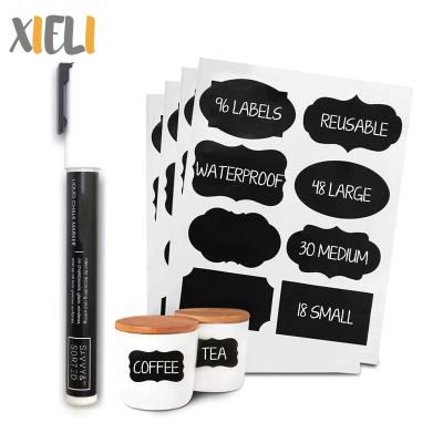 China Free Erasable Pen Label Removable Waterproof Blackboard Decorative Sticker Chalk Sticker For Jars Glass Bottle for sale