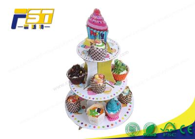 China OEM ODM Cardboard Cake Display Stand Digital Printing Environmental Protection for sale