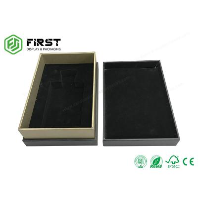 China Customized Gold Foil Logo Luxury Rigid Cardboard Perfume Gift Packaging Boxes With Lid for sale