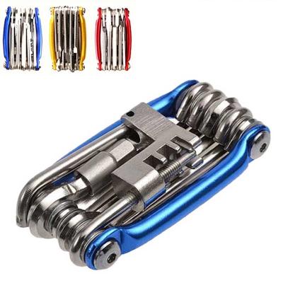 China Roswheel Multifunctional Mini Bicycle Mulitools Steel 11 in 1 Mountain Road Bike Repair Tools Kit Chain Cutter Folding Wrench Bike Repair Tool for sale