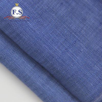 China vintage plain stonewash linen fabric for mens shirt jacket for sale