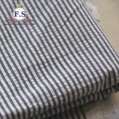 China BREATHABLE COTTON/COOLMAX 50/50 STRIPE COTTON CREPON WOVEN FABRIC FOR SHIRTS WITH WICKY AND QUICK DRY 155GSM for sale