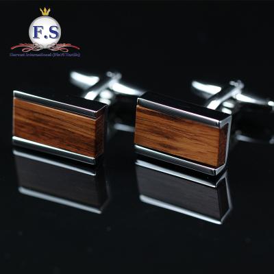 China Hot Sale Mens ALLOY Metal Cufflink Wood Cufflinks for sale