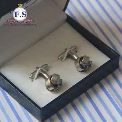 China High Quality ALLOY Hot Cake Metal Knot Cufflinks For Men Make Custom Cufflinks for sale