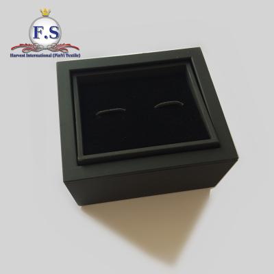 China Plastic box with special black paper+velvet metal cufflink display box BX006 for sale