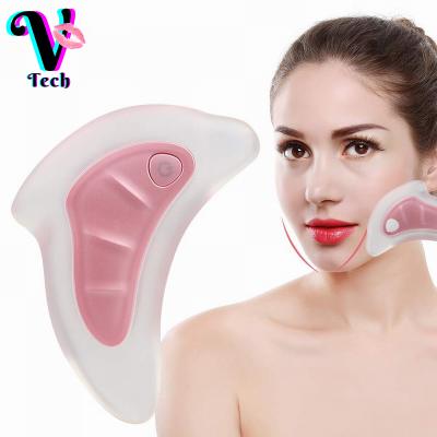 China Face Lift USB Massage Scraper Guasha Stainless Steel Face Guasha Red Scraping Tools for sale