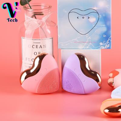 China 2021 New 5 Colors DEEP CLEANING Electric Silicone Facial Cleansing Brush Rechargeable Facial Cleansing Brush for sale