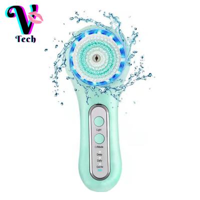 China DEEPLY CLEANING 5 in 1 Hot Selling Facial Cleansing Silicone Electric Facial Cleansing Brush Person Skin Care Brush for sale