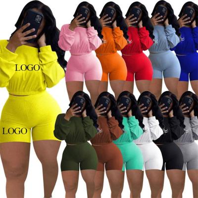 China QUICK DRY Women's Locomotive Shorts Pants Casual Two-Piece Candy Dress Suit Shorts Suit Women's Autumn High Waist Fitness Seamless Sports for sale