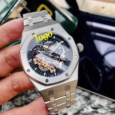 China Day/Date Oak Self-Wind Watches Mens Crystal Glass 316L Stainless Steel Business Automatic Mechanical Hollow 42mm Skeleton Wristwatches for sale