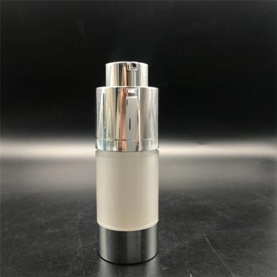 China Body Lotion Cylinder Sunscreen Empty Luxury Acrylic Cosmetic Lotion Twist Bottle Airless Pump 15ml for sale