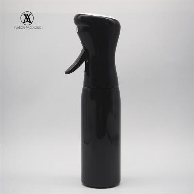 China New Design 330ml Hair Spray Hair Spray Dressing Mist Plastic Black Empty Pet Salon Continuous Spray Bottle for sale